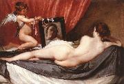 VELAZQUEZ, Diego Rodriguez de Silva y Venus at her Mirror (The Rokeby Venus) g oil